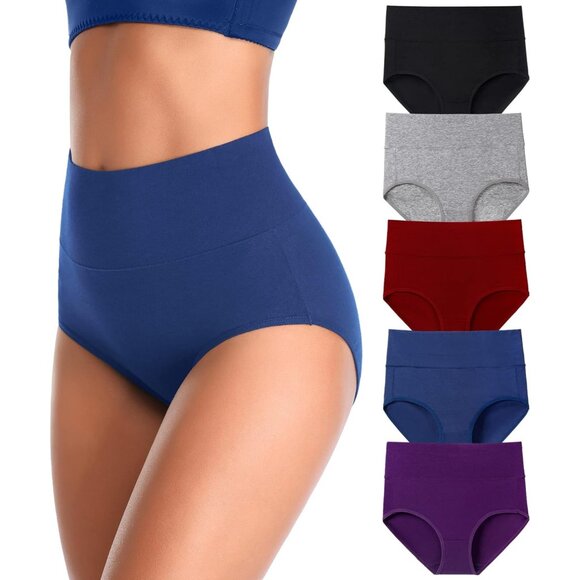 Other - Women's High Waisted Cotton Briefs Breathable Full Coverage Multipack